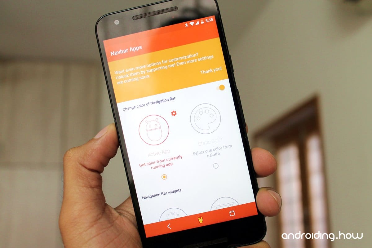 Change Navigation Bar Color to Any color on Android using Navbar Apps