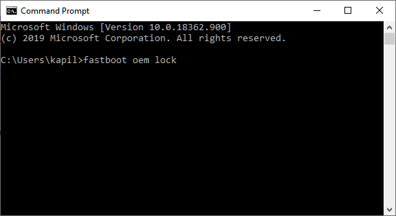 relock bootloader command