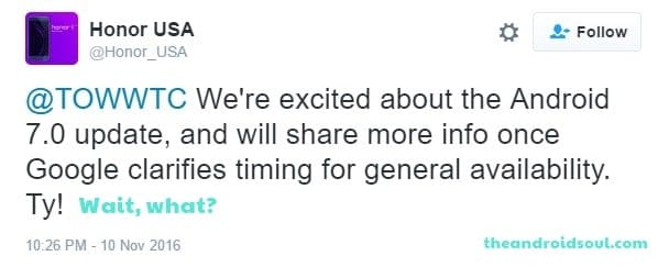 Honor USA awaits Google’s clarification for Nougat update rollout. Wait, what?