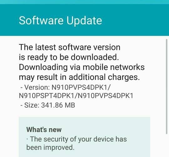 Sprint releases Galaxy Note 4 update [PK1] with November patch