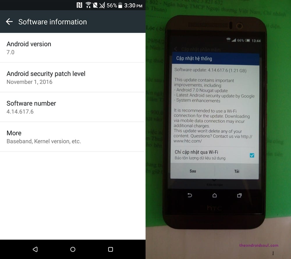 Download One M9 Nougat OTA update 4.14.617.6, Android 7.0 + Sense 8