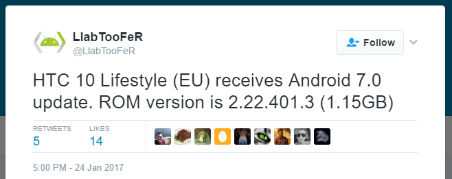 HTC 10 Lifestyle Nougat update rolling out in Europe, build 2.22.401.3