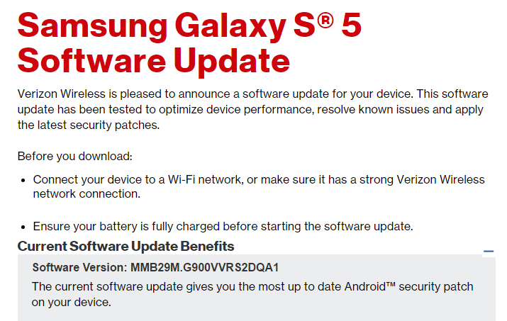 Verizon Galaxy S5, Note Edge and Note 4 gets January security update, build QA1