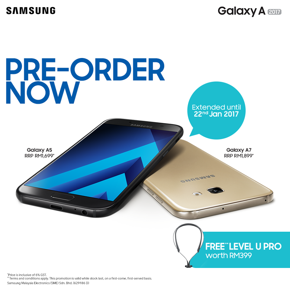 Galaxy A5 and A7 2017 pre-order extended to January 22 in Malaysia