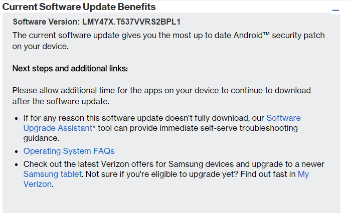 Samsung Galaxy Tab 4 (8-inch and 10.1-inch) receive Verizon Security Update