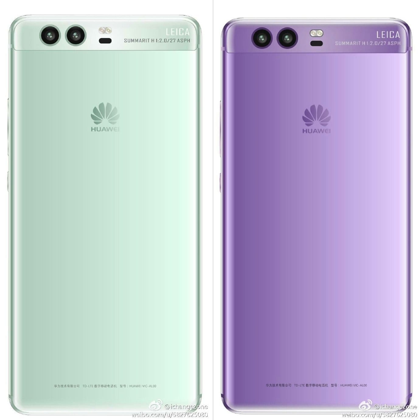 Huawei P10 images leaked in Green and Purple color