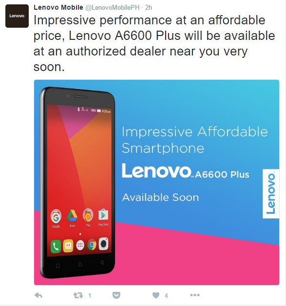 Lenovo A6600 Plus launches in Philippines