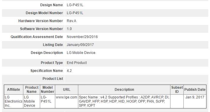 LG to release an Android tablet soon with model no. LG-P451L