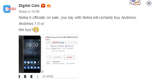 Nokia 6 goes on sale in China, priced 1699 Yuan