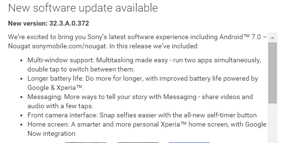 Android 7.0 Nougat update for Xperia Z5, Z5 Premium, Z5 Compact, Xperia Z3+ and Xperia Z4 Tablet released by Sony