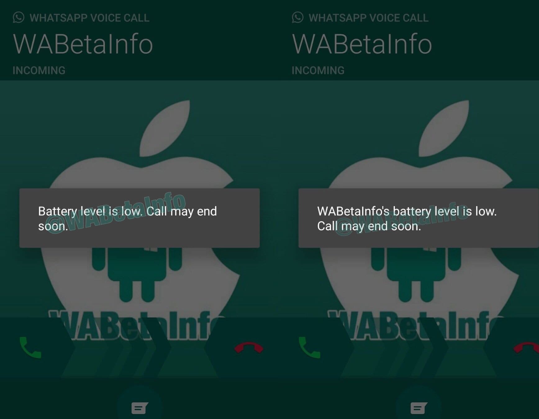 Latest WhatsApp beta update includes low battery notification during calls