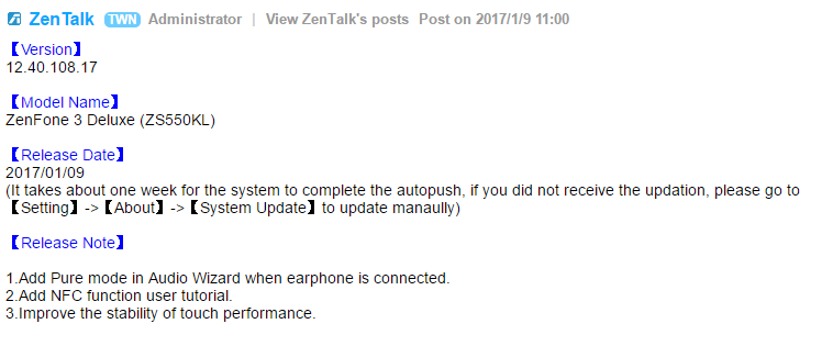 Asus Zenfone 3 Deluxe receiving OTA update, includes new features and improved touch performance