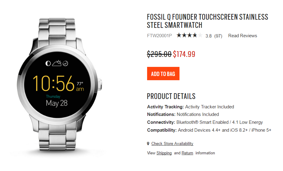 [Deal] Fossil Q Founder smartwatch available at $174.99