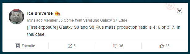 Samsung Galaxy S8 to S8 Plus production ratio is whopping 3:7 or 4:6 [Rumor]