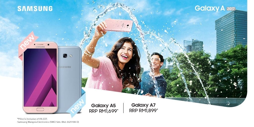 Samsung Galaxy A7 2017 and A5 2017 Peach Cloud (pink) and Blue Mist color options launched in Malaysia