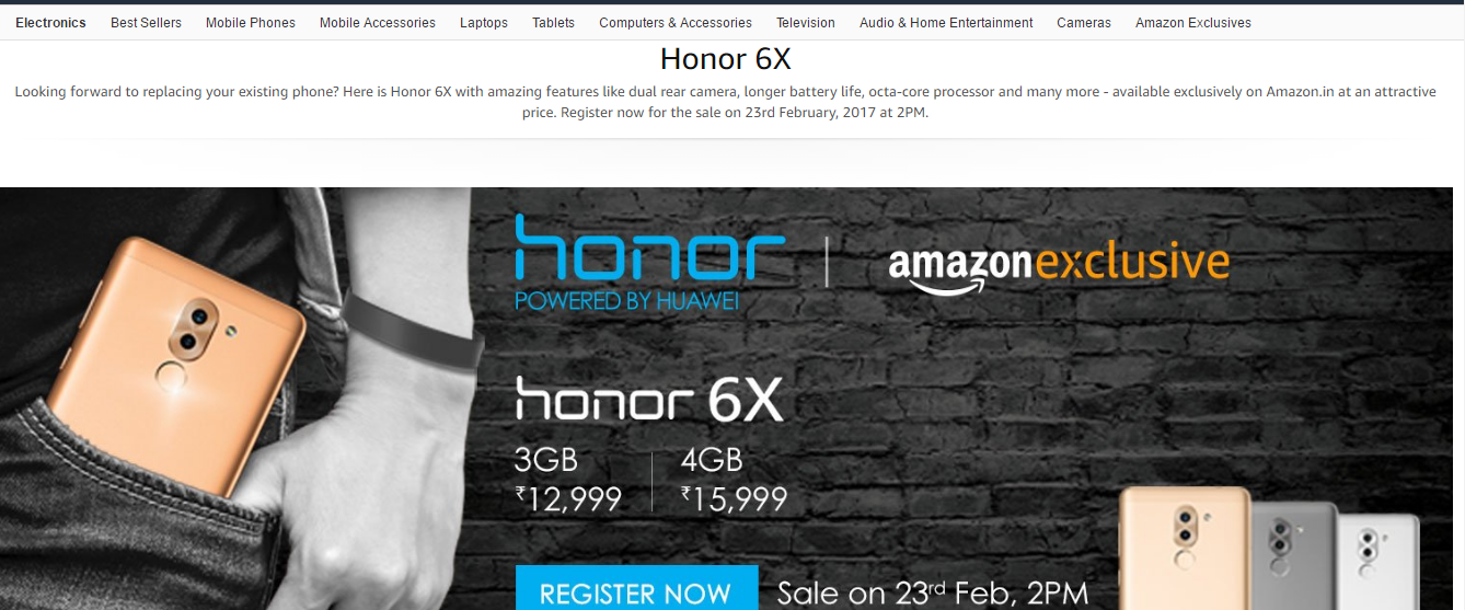 Huawei Honor 6X back on sale in India on February 23