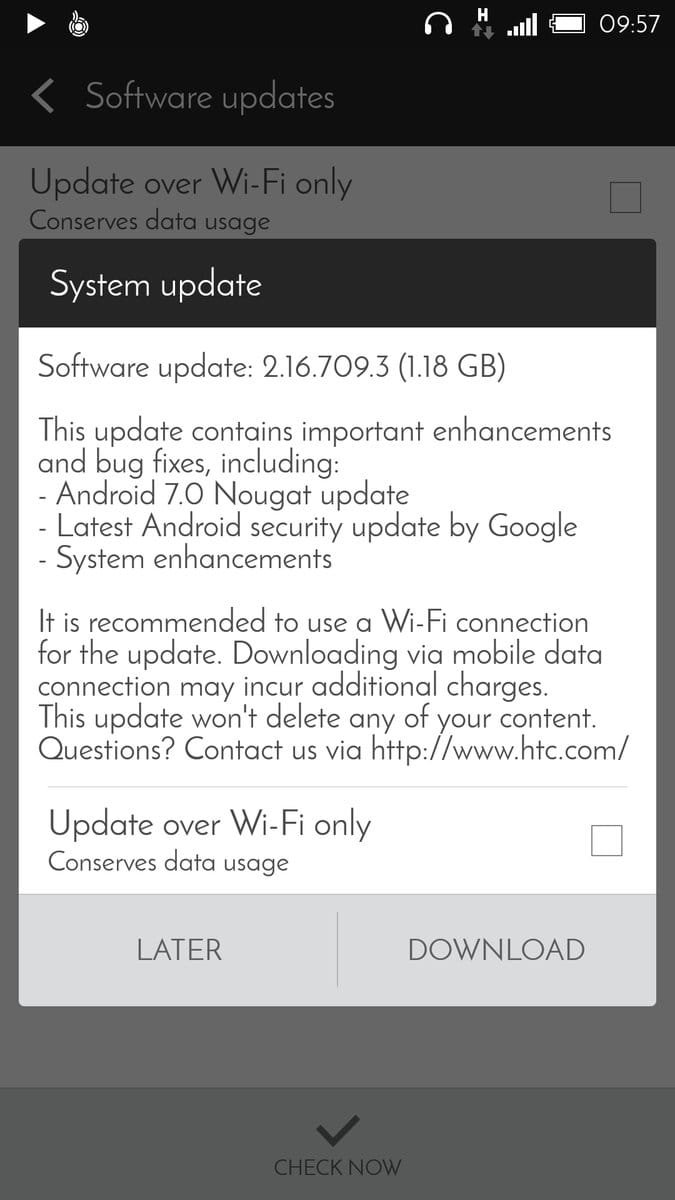 HTC One A9 in Taiwan now rocks Nougat update with version 2.16.709.3