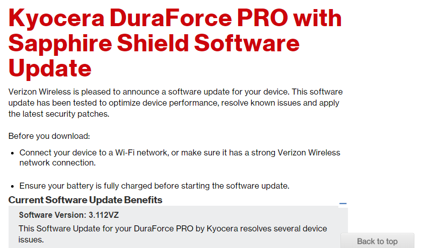 Kyocera DuraForce PRO receives Security patch from Verizon