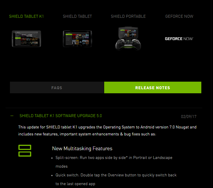Android 7.0 Nougat update for Nvidia Shield Tablet K1 released!
