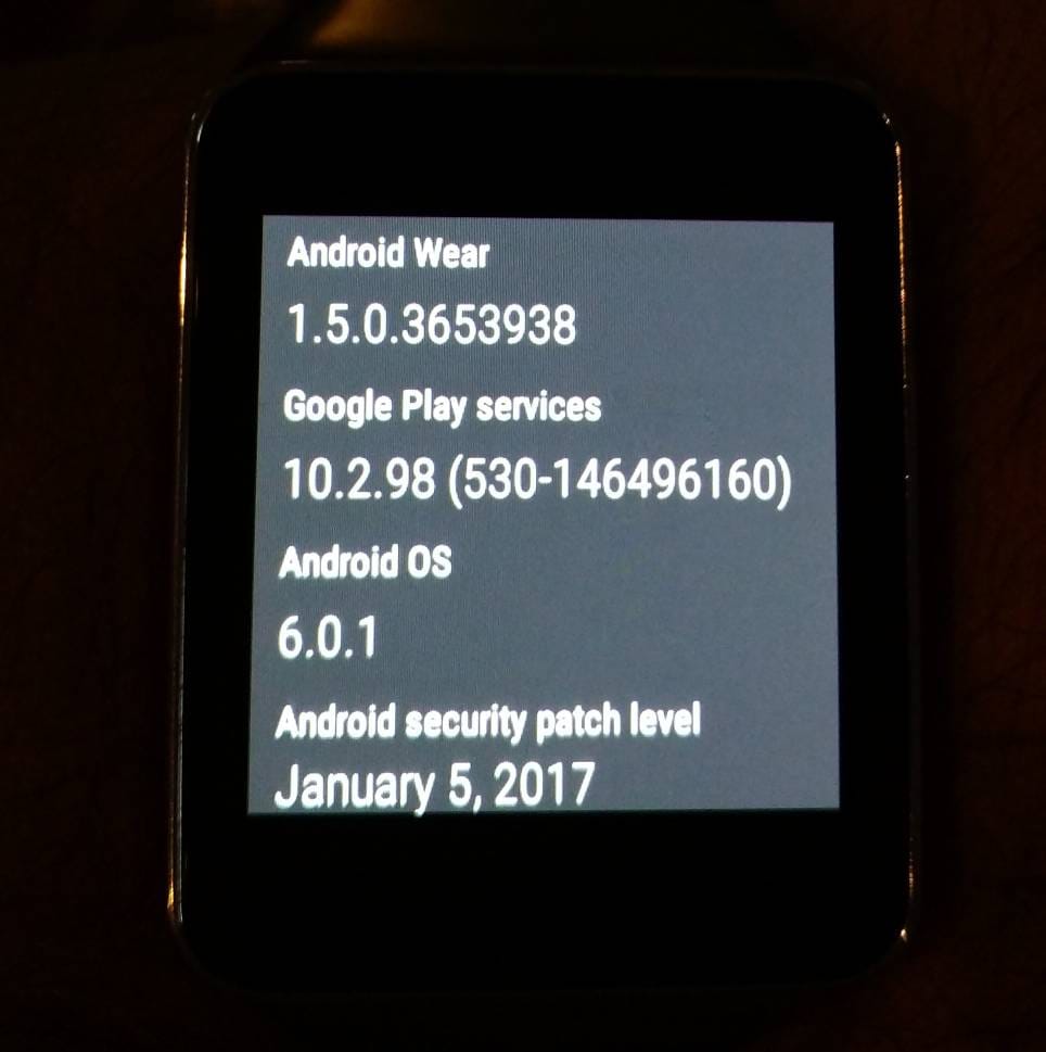 Samsung Gear Live receiving an OTA update with January security patch