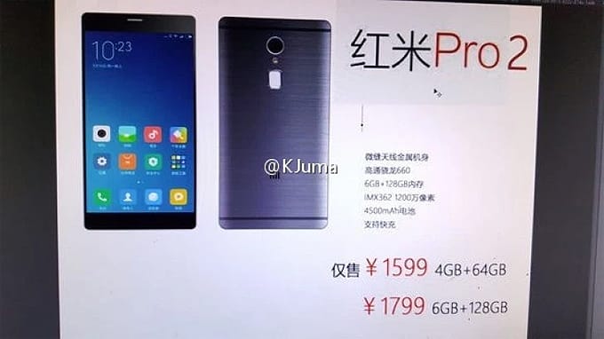 Latest Xiaomi Redmi Pro 2 specs leak hints at Snapdragon 653 processor