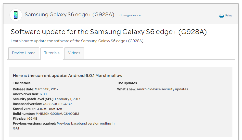 AT&T Galaxy S6 Edge+ OTA update rolling out with February security patch, build G928AUCS4CQB2