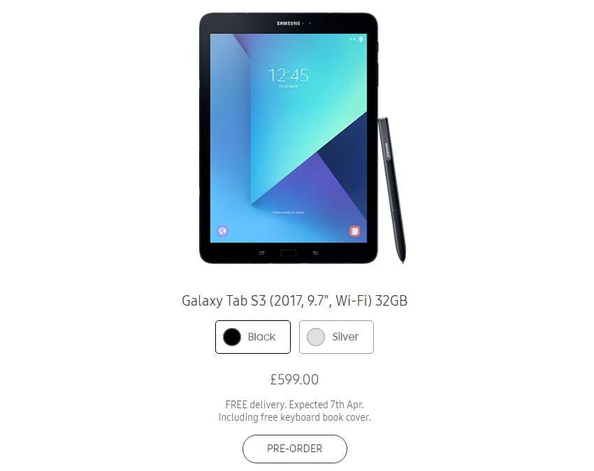 Samsung delays Galaxy Tab S3 shipment in UK to April 7 from March 30