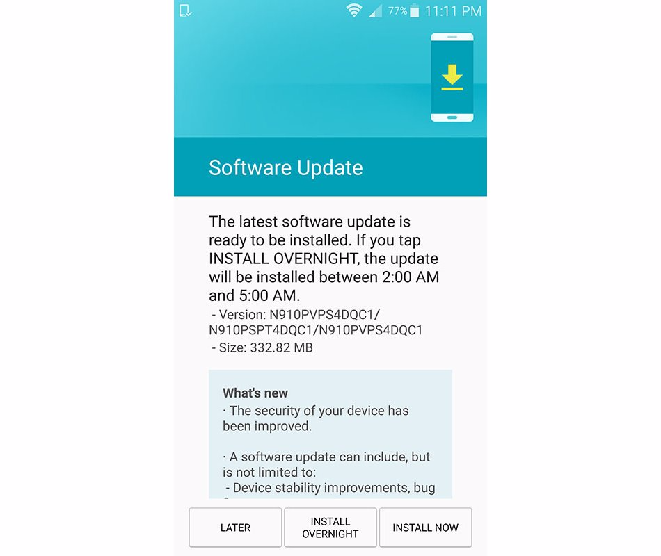 Sprint Galaxy Note 4 receiving a huge OTA update with March security patch, build N910PVPS4DQC1