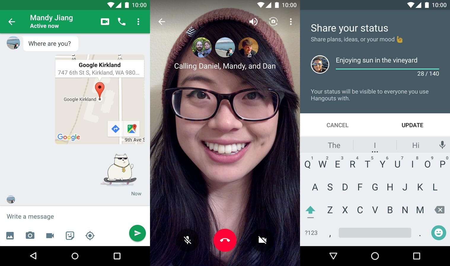 Latest Hangouts update now supports chat from within video calls