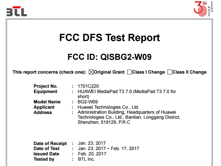 Huawei MediaPad T3 clears FCC