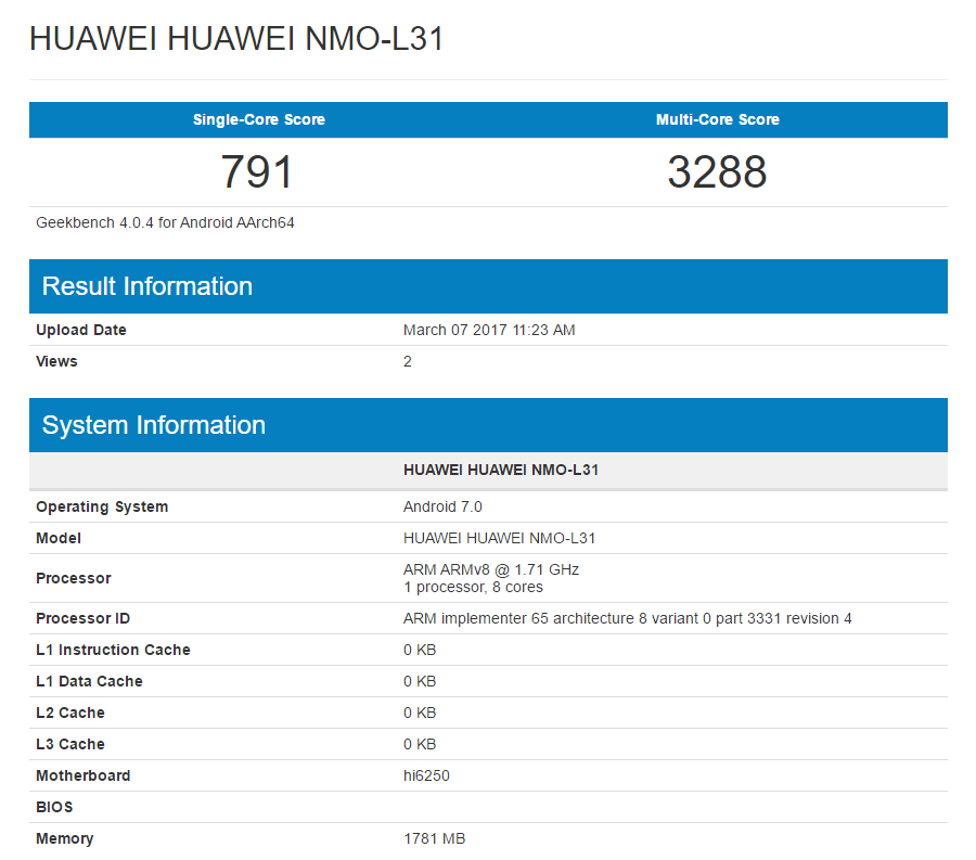 Huawei GR5 Mini spotted running Android 7.0 Nougat update on Geekbench, should release soon