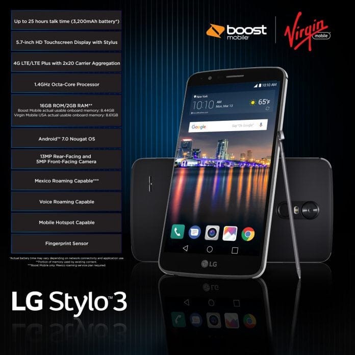 LG Stylo3 releases on Boost and Virgin mobile, priced $180