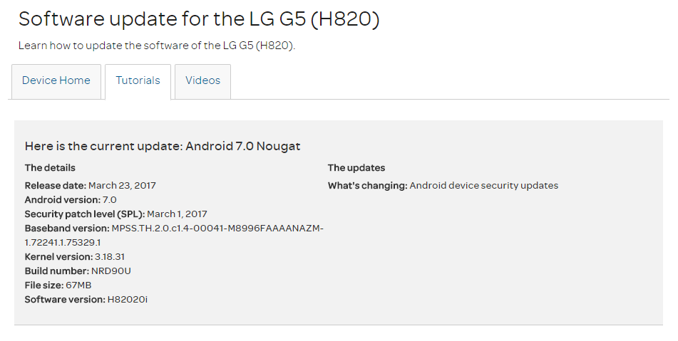 AT&T LG G5 and V10 get March security patch update as software version H82020i and H90021z