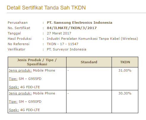 Galaxy S8 and S8+ certified by P3DN