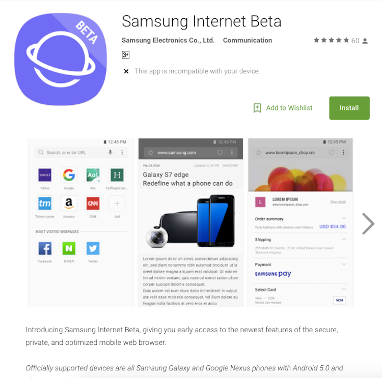 Samsung Internet Beta app releases on Play Store, get the apk here