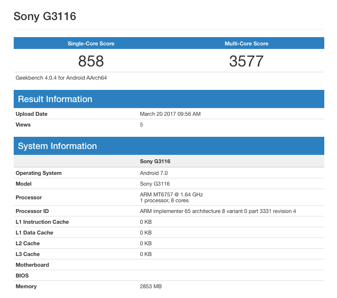 Sony Xperia XA1 benchmarks now available