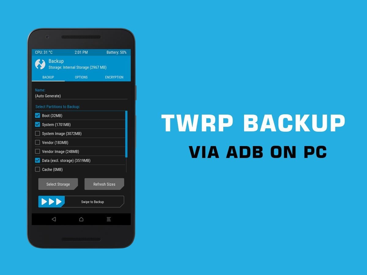 How to take TWRP Backup directly on PC via ADB