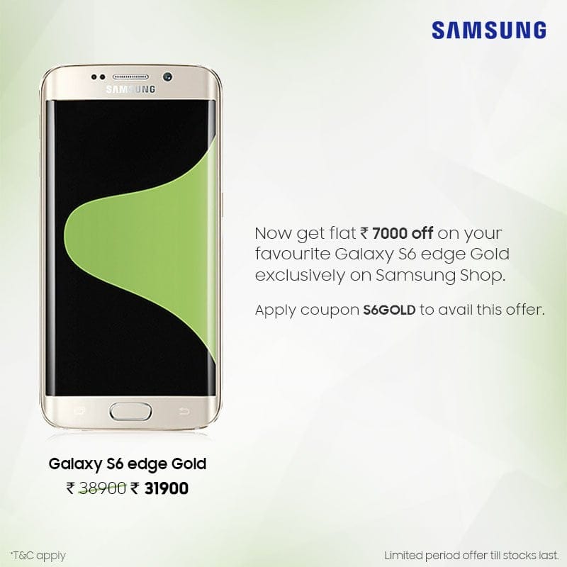 Deal: Samsung giving Rs 7,000 discount on Galaxy S6 Edge in India