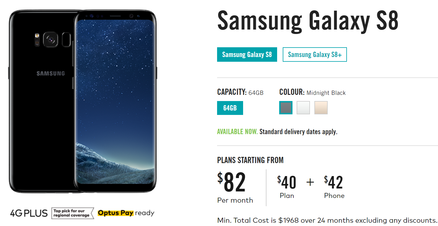 Samsung Galaxy S8 and S8+ now available from Optus in Australia