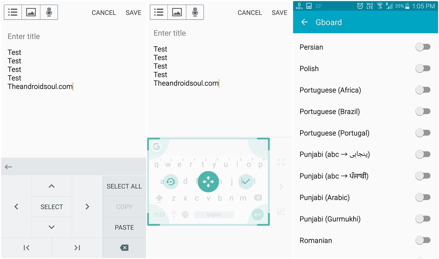 Gboard update v6.2 brings cursor control, manual keyboard size adjustment and bunch of new languages.