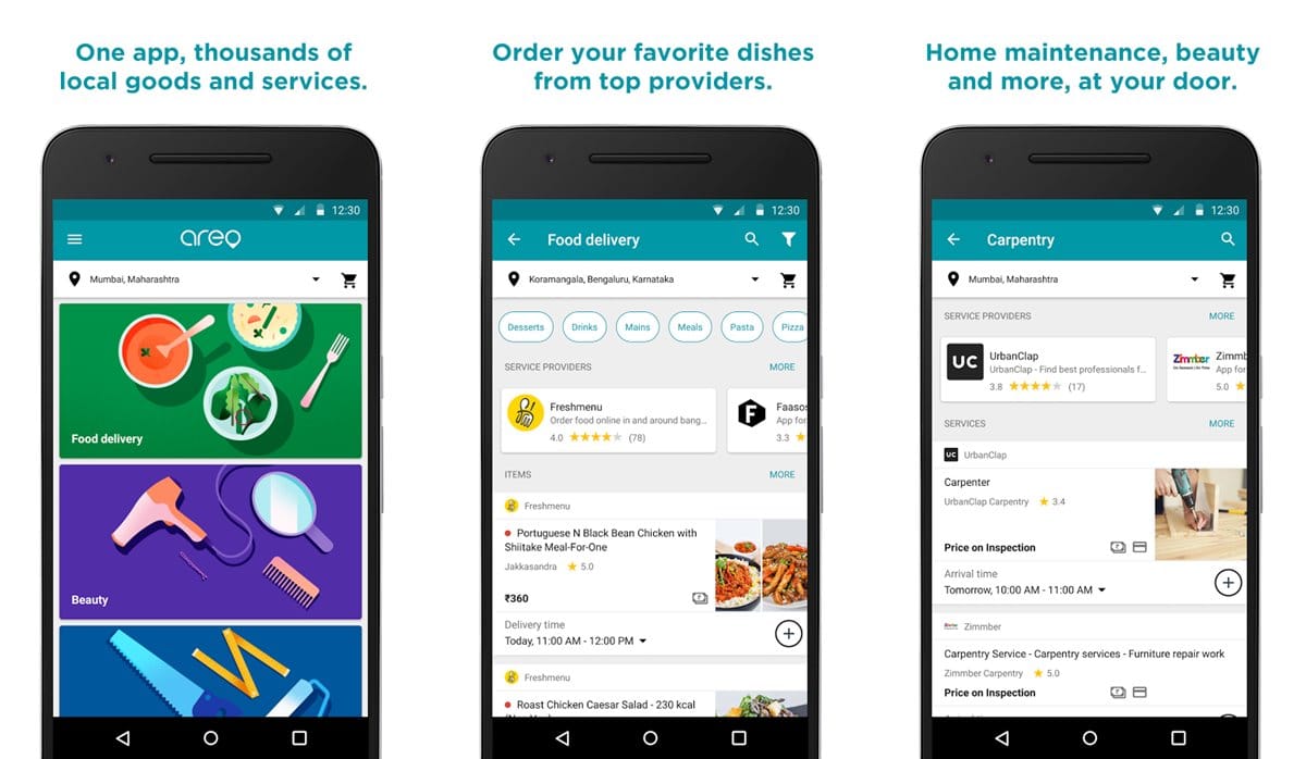 Google Areo app released, lets you order food and home services online