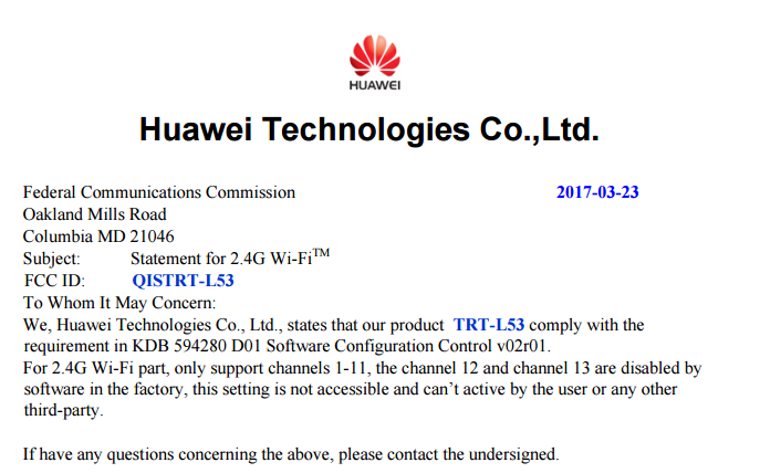 Huawei Enjoy 7 Plus clears FCC, could release soon in USA and other markets