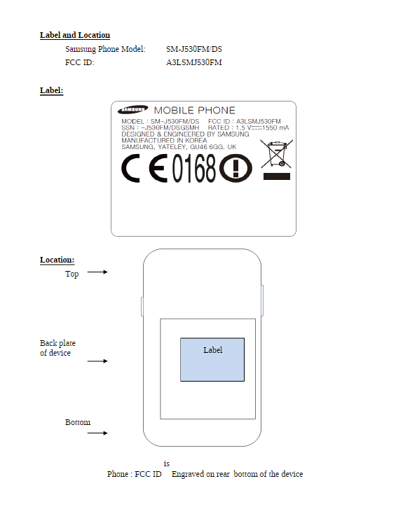 Galaxy J5 2017 (SM-J530F) passes through FCC