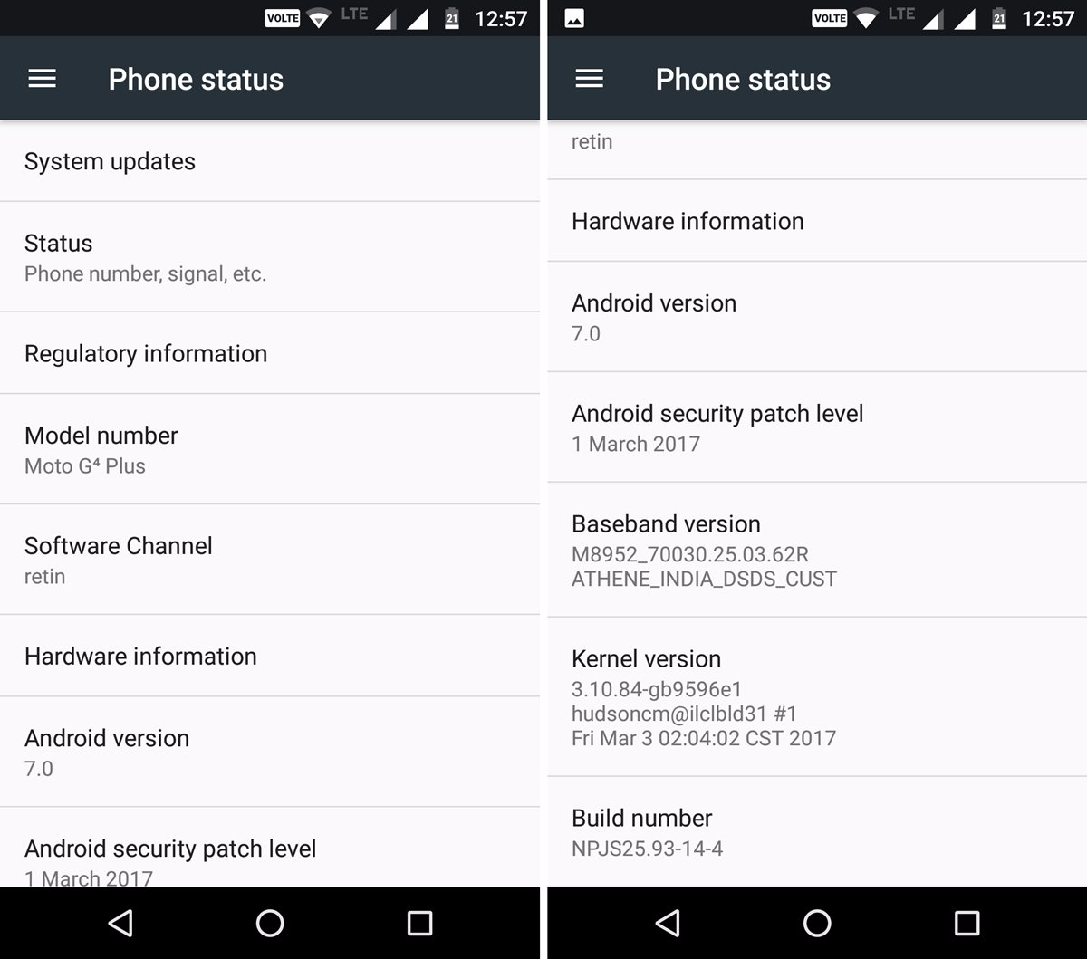 Moto G4 Plus also receives March security update with build NPJS25.93-14.4