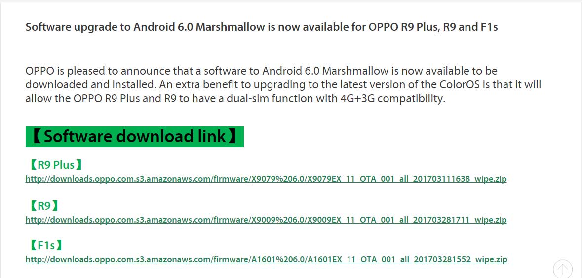 Oppo R9, R9 Plus, and F1s Marshmallow update released in Australia