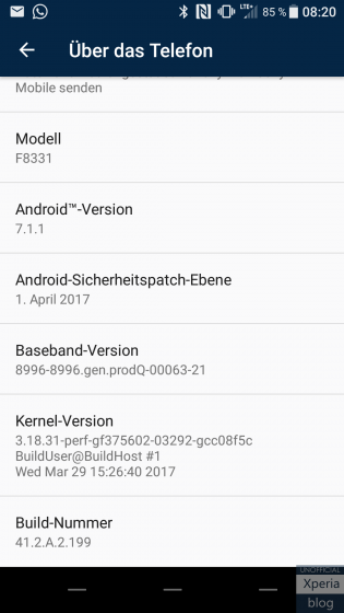 Sony Xperia XZ and X Performance Android 7.1.1 update released, build 41.2.A.2.199