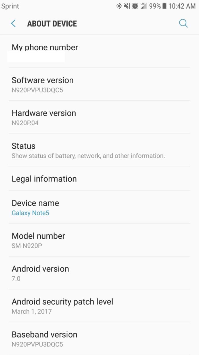 Sprint releases Nougat update for Galaxy Note 5