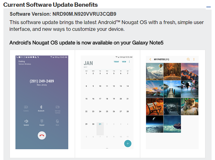 Verizon Galaxy Note 5 and S6 Edge Plus Nougat update rolling out with build N920VVRU3CQB9 and G928VVRU3CQB9