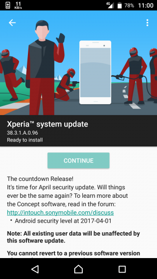 Sony releases April security patch update for Xperia X Concept