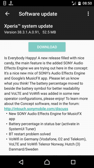 Sony Audio Effects engine, new battery indicator introduced in latest Xperia X concept update